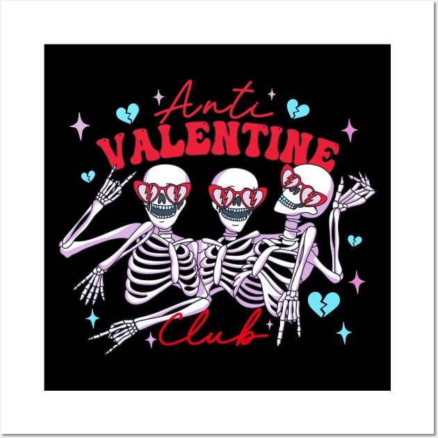 Anti Valentine Club Single Ladies Funny Wall Art by Rising_Air